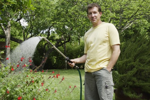 Person using a keyboard to navigate an accessible landscaping website