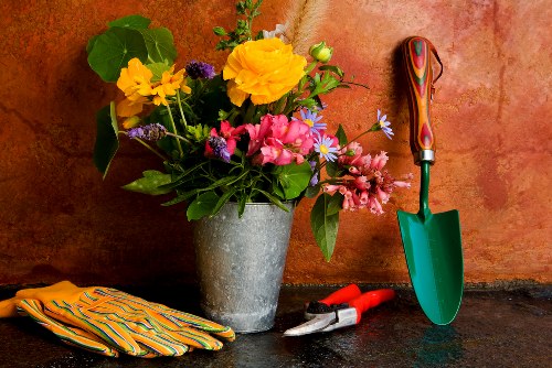 Customer selecting a payment method for landscaping work