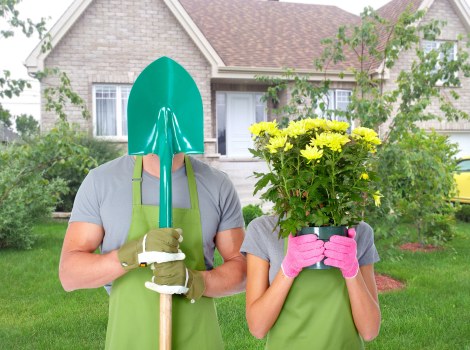 Team working on garden clearance project
